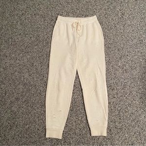 Alo Yoga Cream Distressed Sweatpants - S